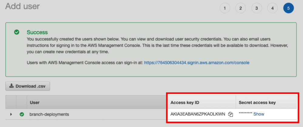 Highlighted repository URI in the AWS ECR console